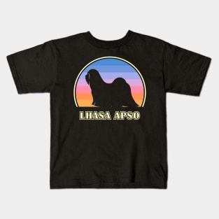 Lhasa Apso Vintage Sunset Dog Kids T-Shirt